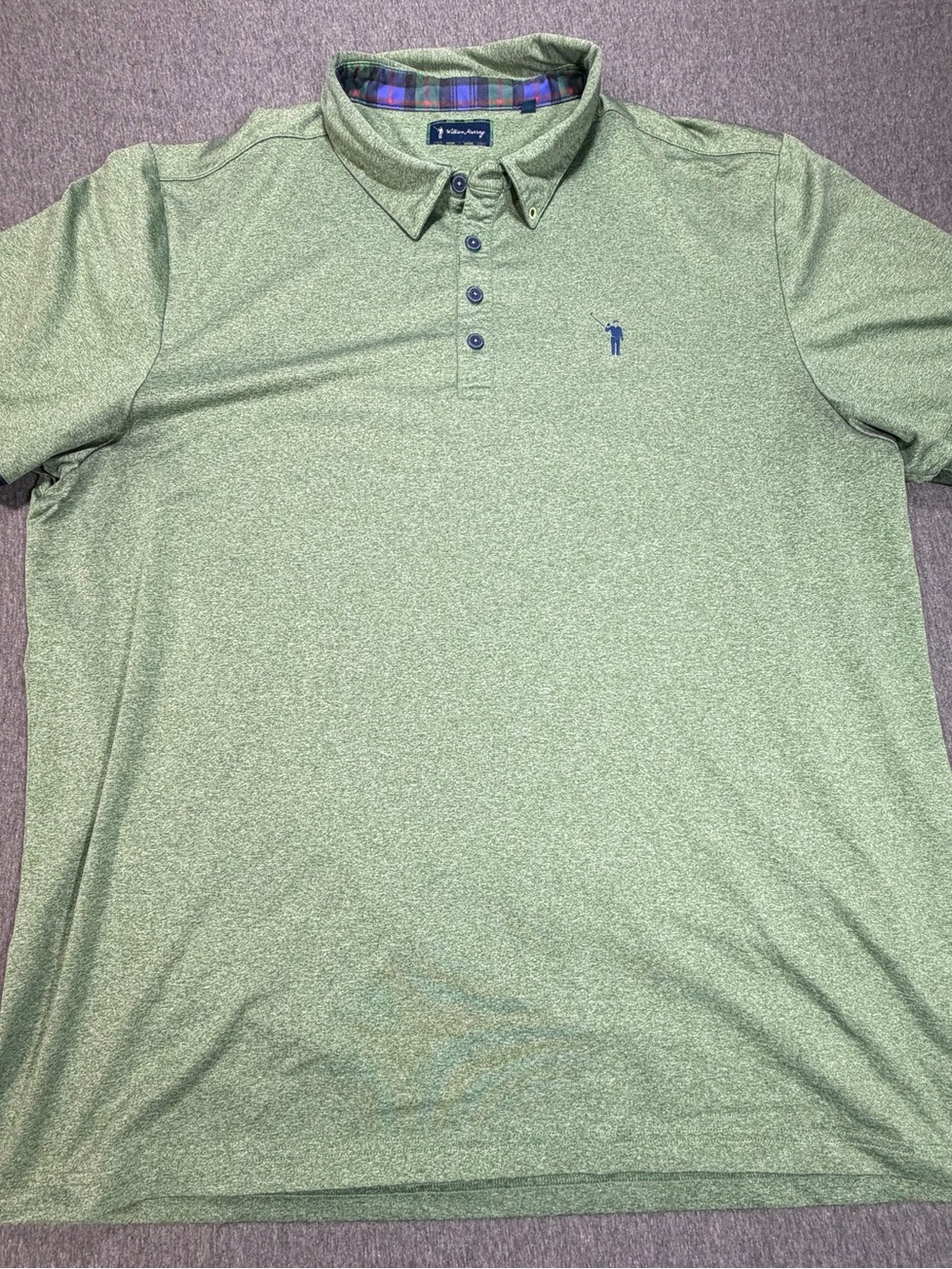 William Murray Golf Polo Shirt Mens XXL Heather Green Performance Short Sleeve